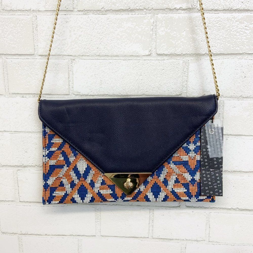 Street Level Gold Chain Cross-body Clutch